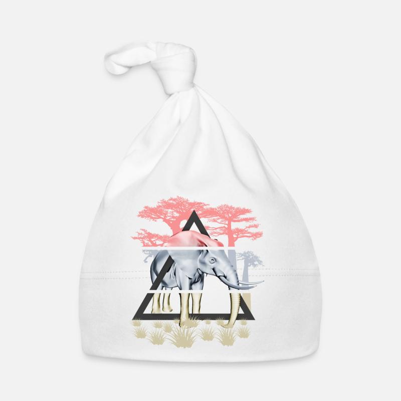 Weiser Elefant der Savanne Baby Bio-Mütze