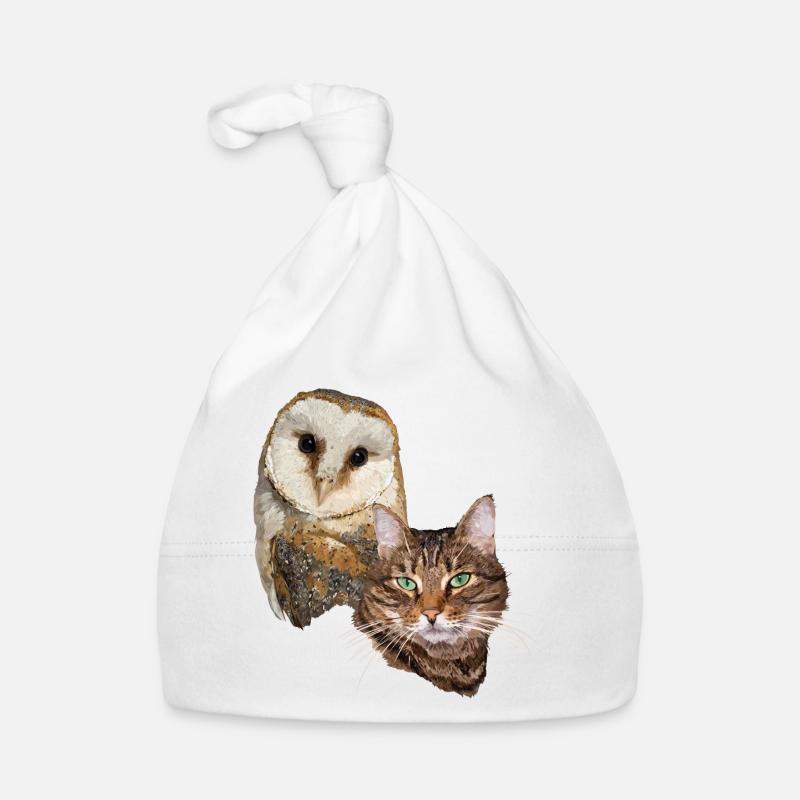 Cat and owl Organic Baby Cap