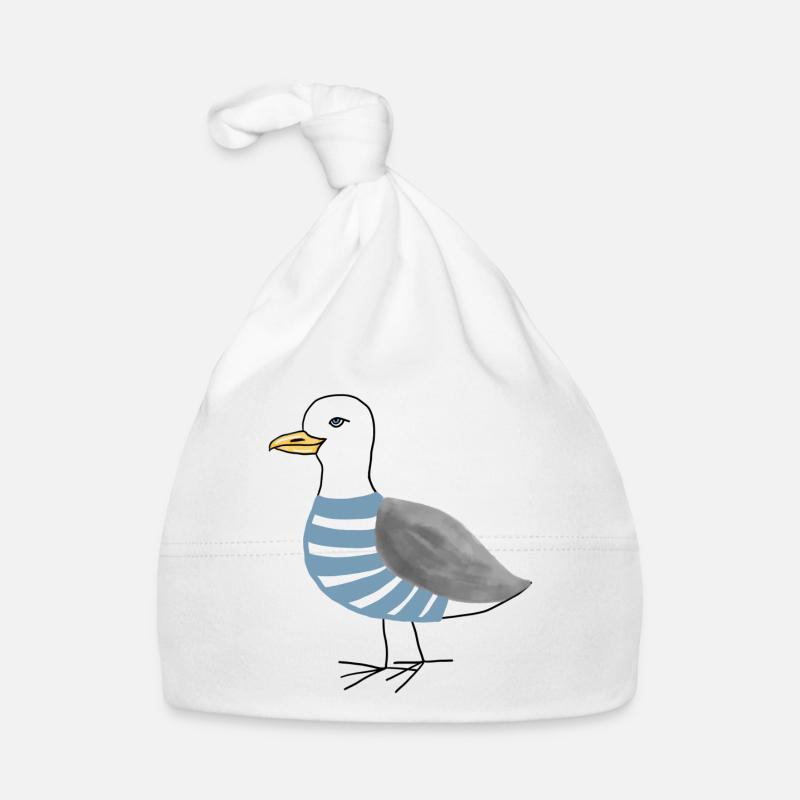 Möwe Maritim - Baby Bio-Mütze - Weiß