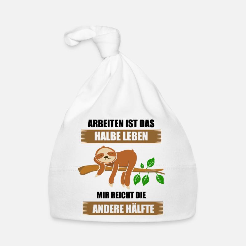 Faultier - Baby Bio-Mütze - Weiß
