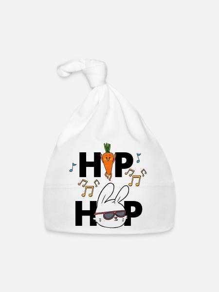 Hip Hop Funny Easter Rabbit Pun - Organic Baby Cap - white - Front