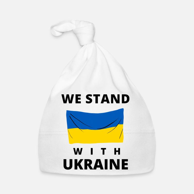 Drapeau de l’Ukraine. nous sommes aux côtés de l’Ukraine Bonnet bio Bébé