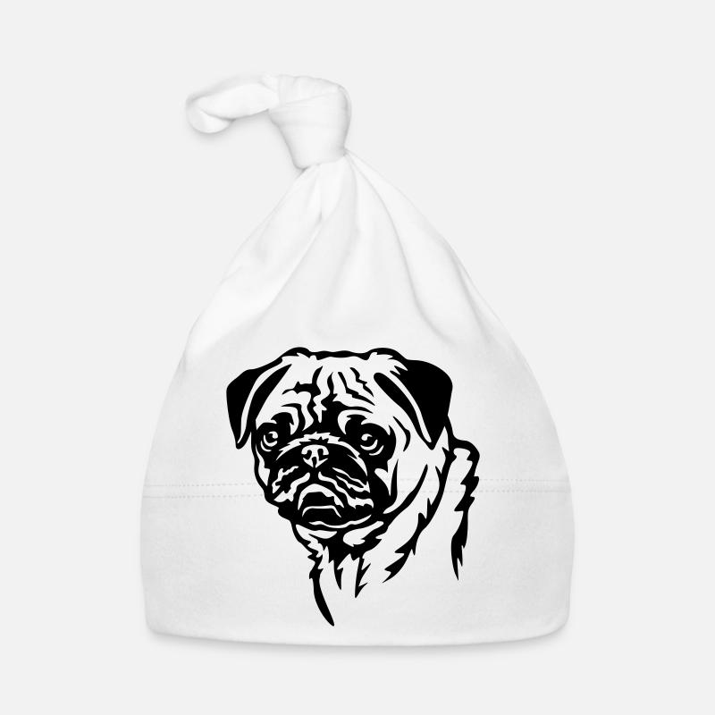 Pug Head Organic Baby Cap