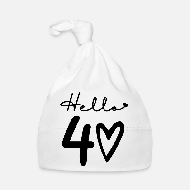 hello 40. 40th birthday Organic Baby Cap