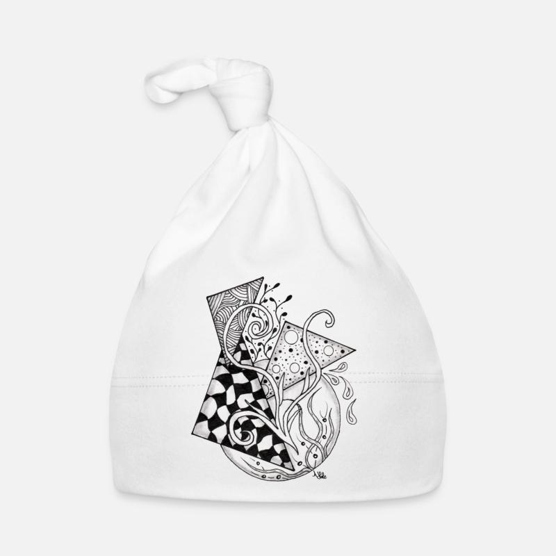 Floral Tangle Drawing Geometric Organic Baby Cap