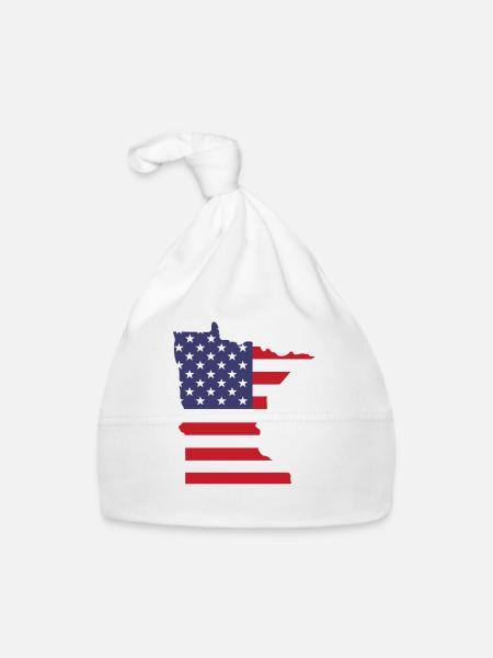 US Minnesota Kartendesign für stolze Minnesotaner - Baby Bio-Mütze - Weiß - Vorne