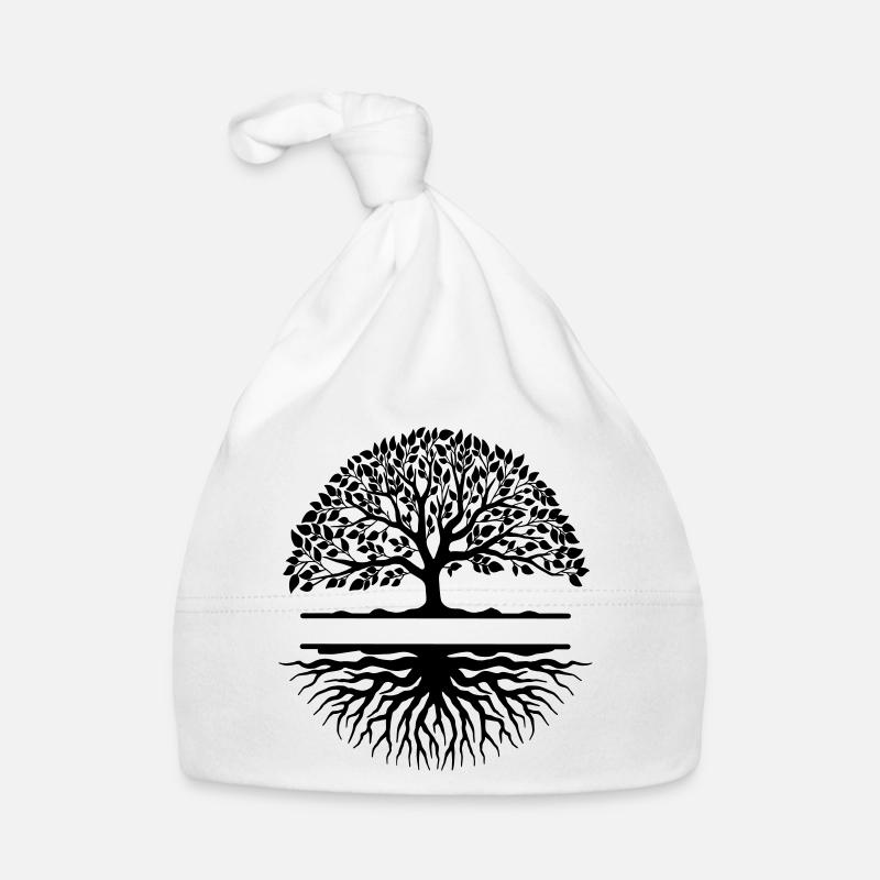 Tree with roots banner small banner Organic Baby Cap