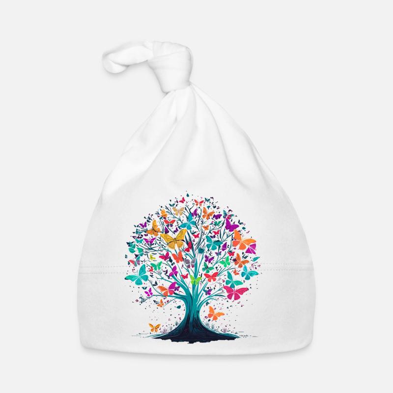 Butterfly Tree Nature Predator Insect Organic Baby Cap