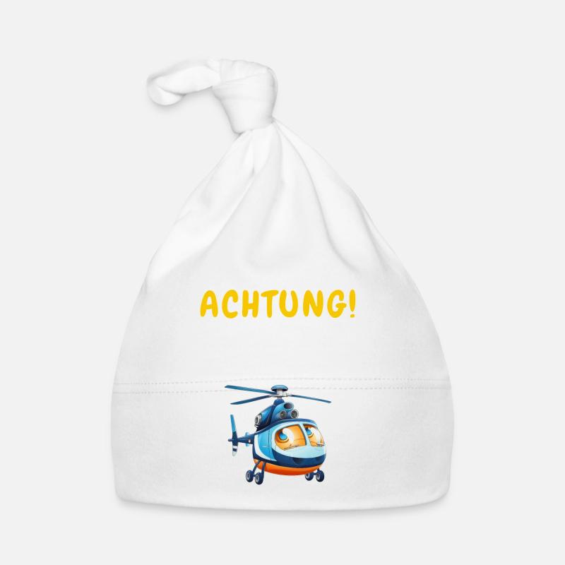 Achtung! Ich bin 7 Hubschrauber Geburtstagsshirt Baby Bio-Mütze