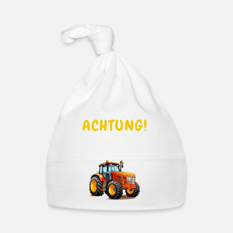 Achtung! Ich bin 2 Traktor Geburtstagsshirt Baby Bio-Mütze