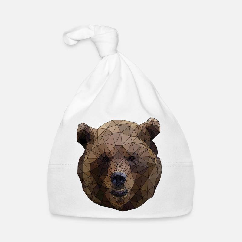 Polygonal brauner Bär dreieckige Low Poly Kunst Baby Bio-Mütze