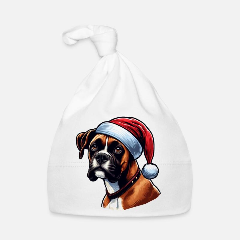 Chien Boxer Le Père Noël Bonnet bio Bébé