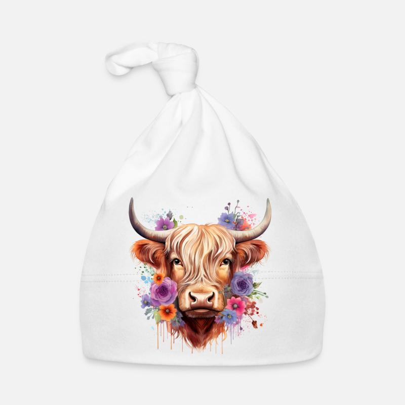 Vache Highland écossaise mignonne | Vache d’Ecosse Bonnet bio Bébé