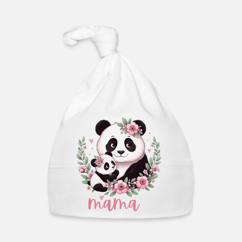 Panda Lover I Mama Panda And Cub Mother's Day Baby Bio-Mütze