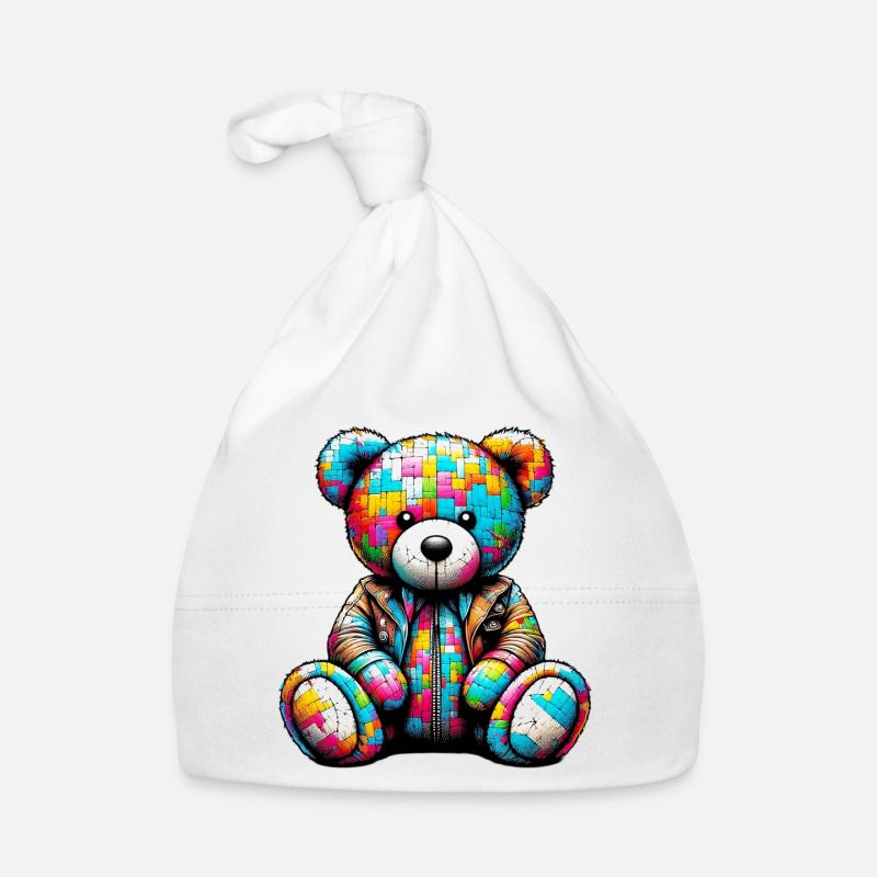 Teddy Bear Teddy Bear Leather Vest Organic Baby Cap