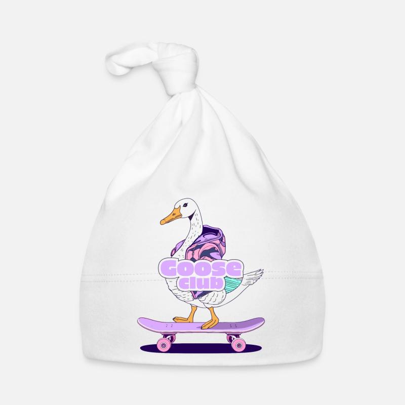 Conception fantaisiste de skateboard Goose Bonnet bio Bébé