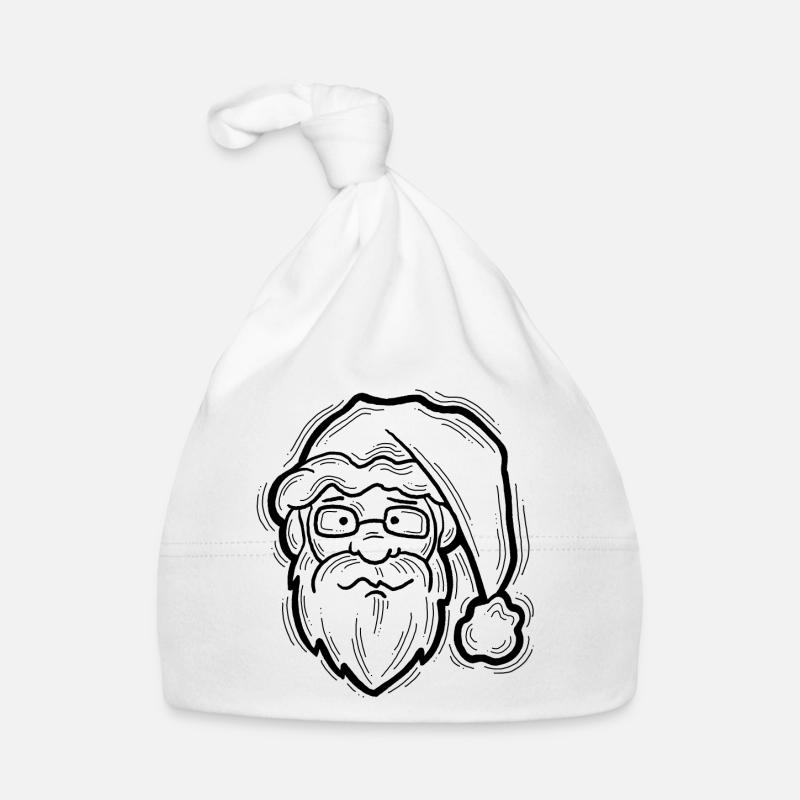 Weihnachtsmann - Baby Bio-Mütze - Weiß