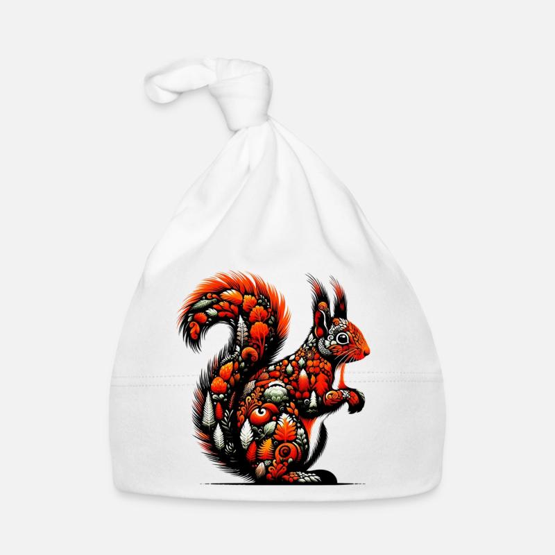 Eichhörnchen - Baby Bio-Mütze - Weiß