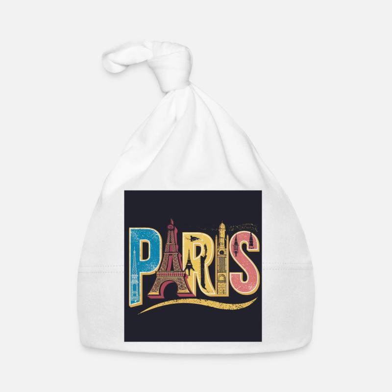 PARIS Monuments parisiens Tour Eiffel, Sacré-Cœur Bonnet bio Bébé