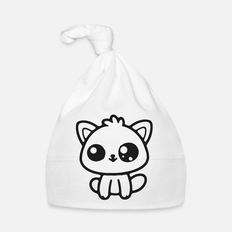 Breloque Silhouette de chat Bonnet bio Bébé