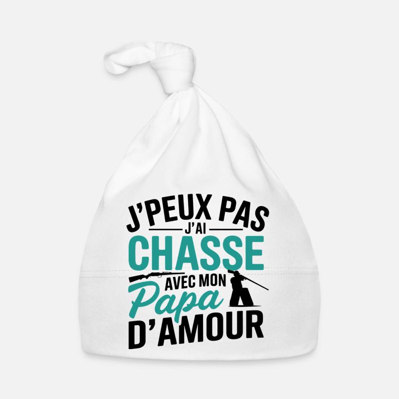 J'peux pas j'ai Chasse Avec Mon Papa d'amour Bonnet bio Bébé