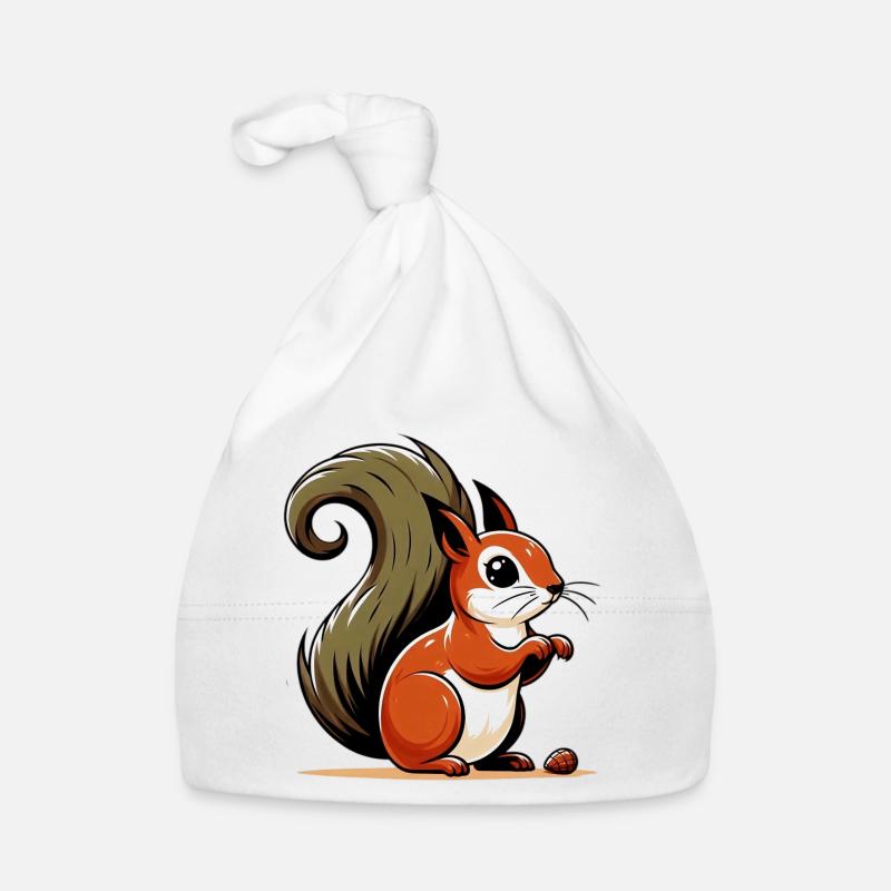 Eichhörnchen - Baby Bio-Mütze - Weiß