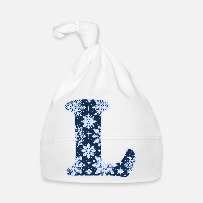 Buchstabe L Schneeflocken Baby Bio-Mütze