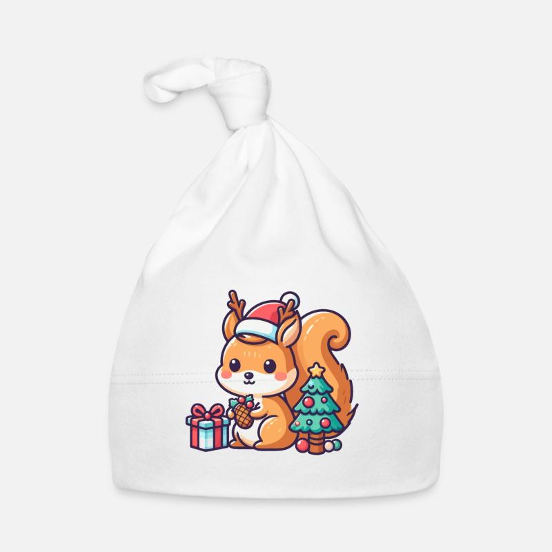 Petit écureuil de Noël Bonnet bio Bébé