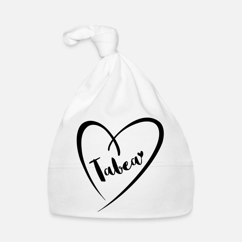 Tabea surname first name in heart frame Organic Baby Cap