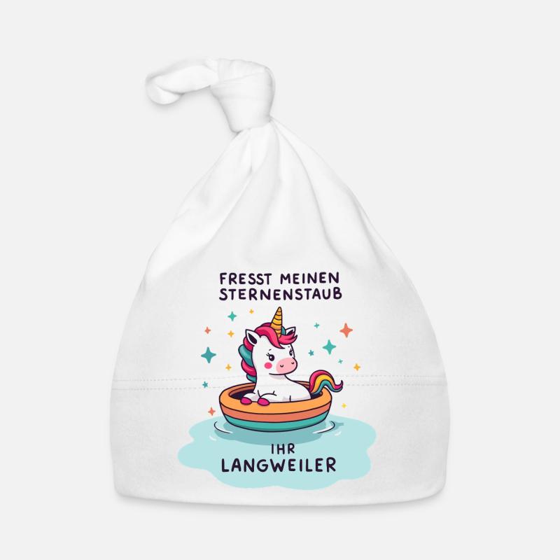 Einhorn Bootsfahrt - Baby Bio-Mütze - Weiß