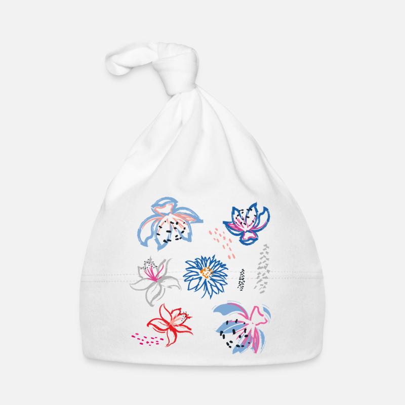Blumenornament Baby Bio-Mütze