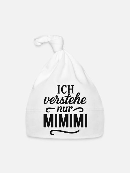 Mimimi dit bureau drôle - Bonnet bio Bébé - blanc - Devant