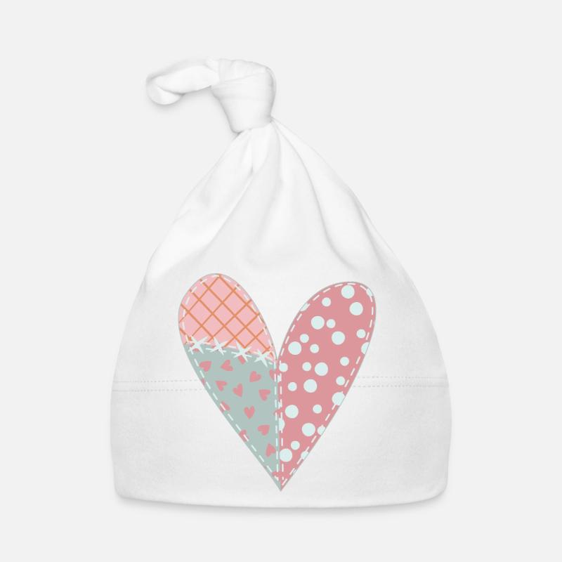 Patchwork Herz Nr. 6 Baby Bio-Mütze