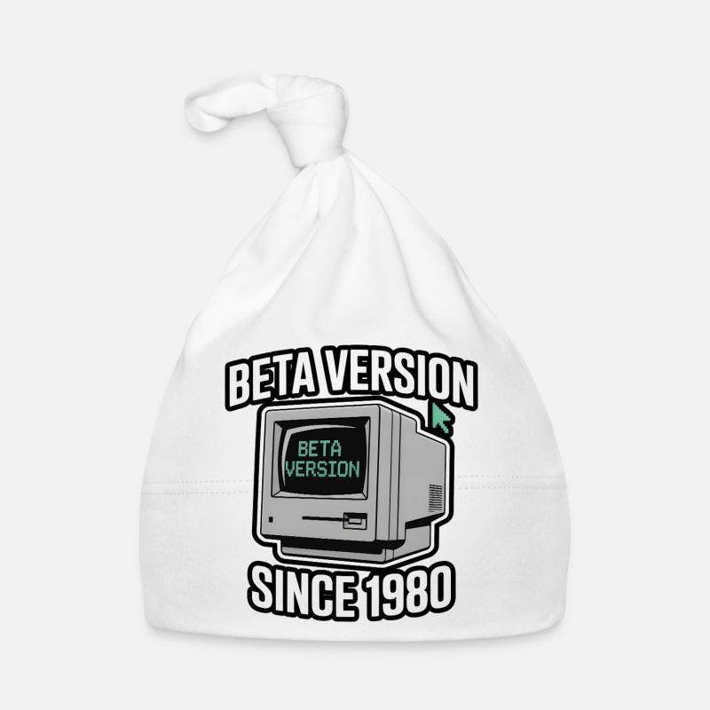 Retro Computer Beta Version Design - Organic Baby Cap - white