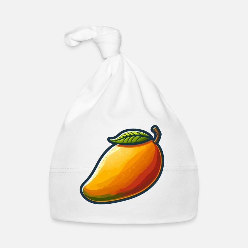 Bunte Mango mit grünem Blatt Baby Bio-Mütze