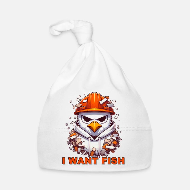 Seagull Construction Worker Graphic Organic Baby Cap