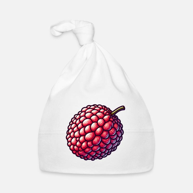 Illustration de Litchi Colorée et Détailée Bonnet bio Bébé