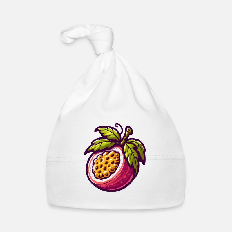 Vibrant Passionflower Fruit Illustration Organic Baby Cap