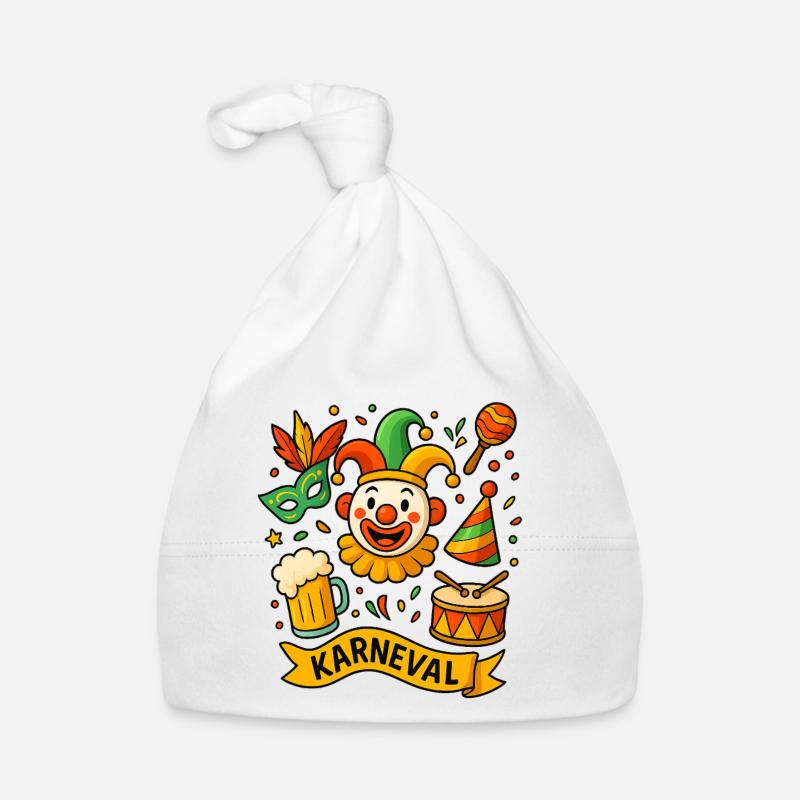 Clown de carnaval coloré avec tambour Bonnet bio Bébé