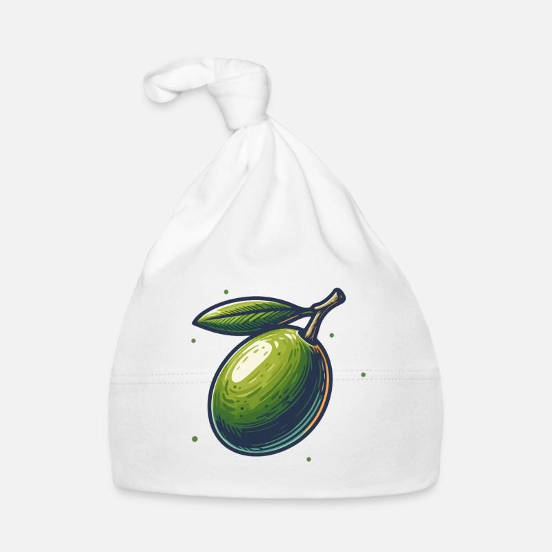 Illustration de Olive Verte Naturelle Bonnet bio Bébé