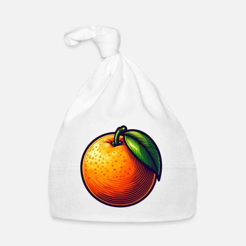 Moderne orangefarbene Illustration Baby Bio-Mütze