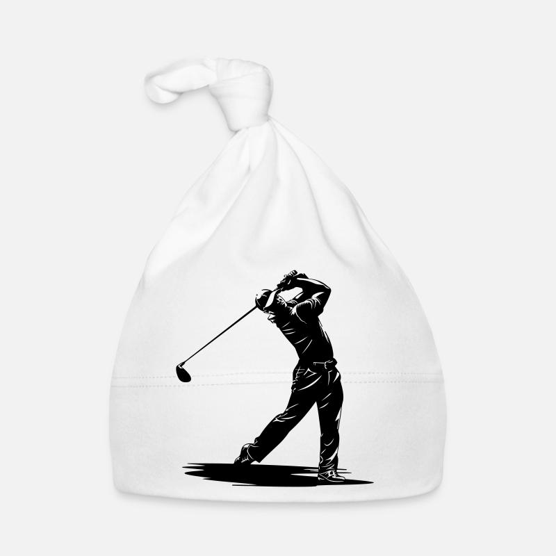 Golfer Swing Silhouette Baby Bio-Mütze