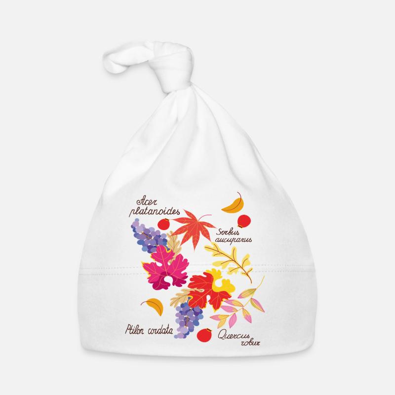 Autumn leaves and grapes Organic Baby Cap