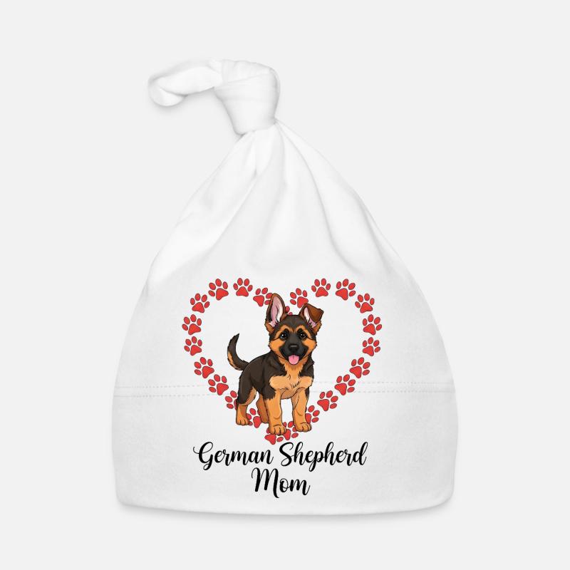 German Shepherd Mama Heart Organic Baby Cap