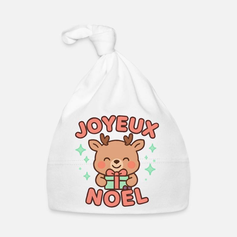 Renne Noël Pastel Portant Cadeau Bonnet bio Bébé