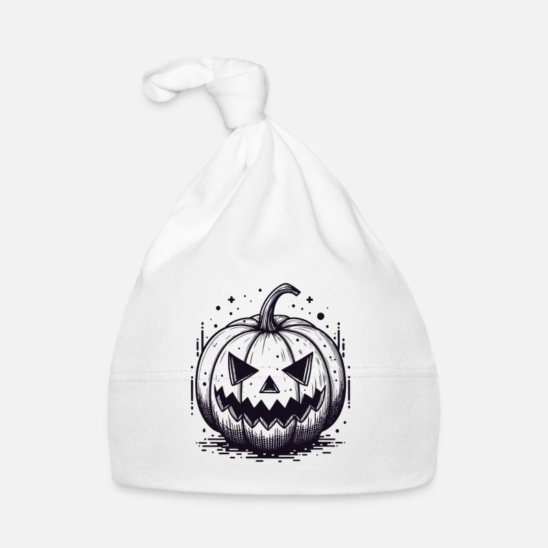 Black Jackolantern Pumpkin Organic Baby Cap