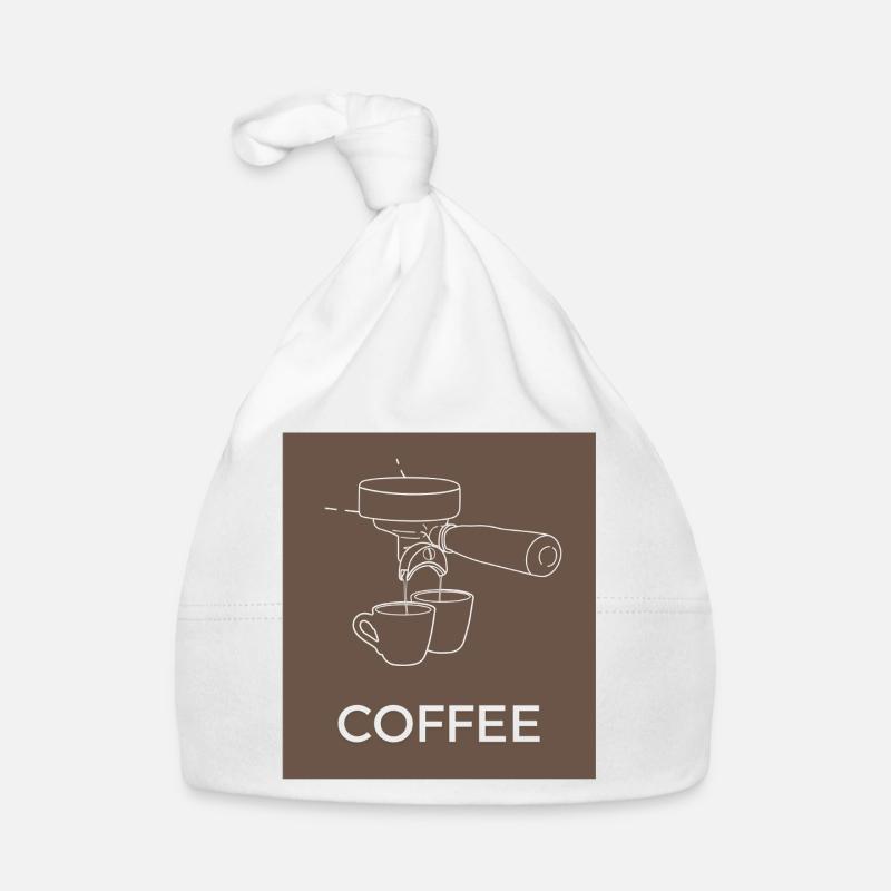 Kaffeemaschine Linienkunst Kaffee Baby Bio-Mütze