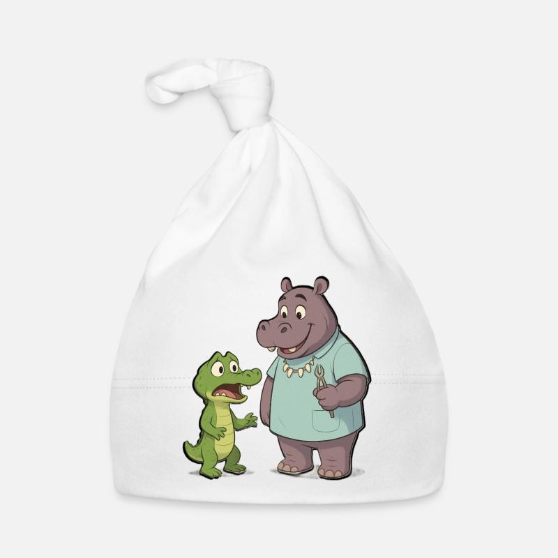 Hippo dentist and Crocodile Adventure Organic Baby Cap