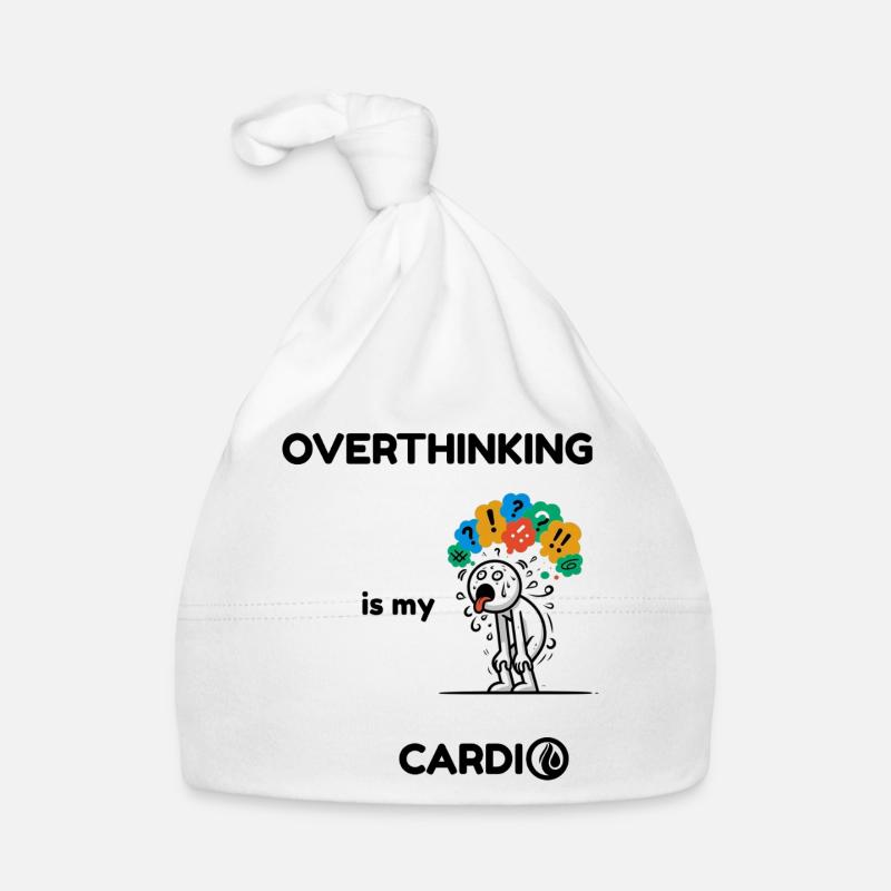 Trop réfléchir est mon cardio - Citation drôle sur l’anxiété Bonnet bio Bébé