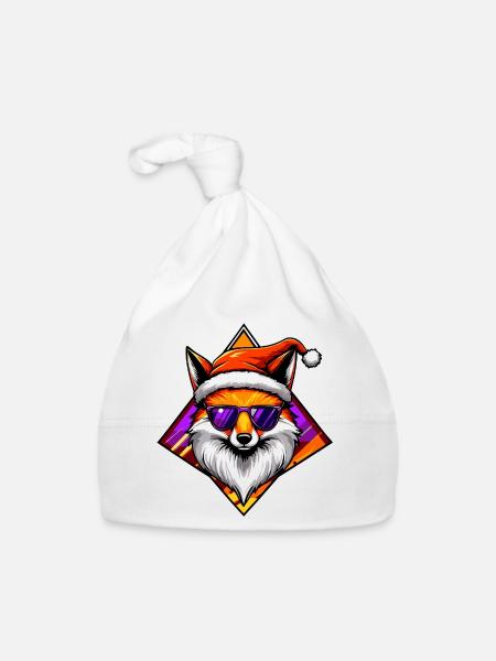 Fox Santa Swag - Bonnet bio Bébé - blanc - Devant